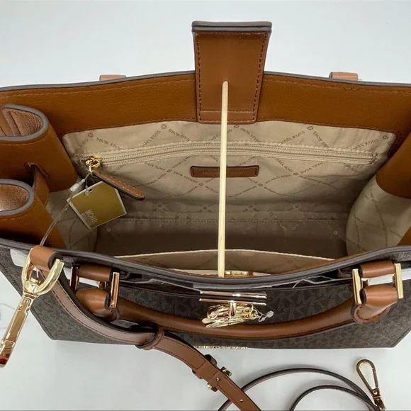 Michael Kors Medium Hamilton Satchel Bag Brown - Picture 10 of 13